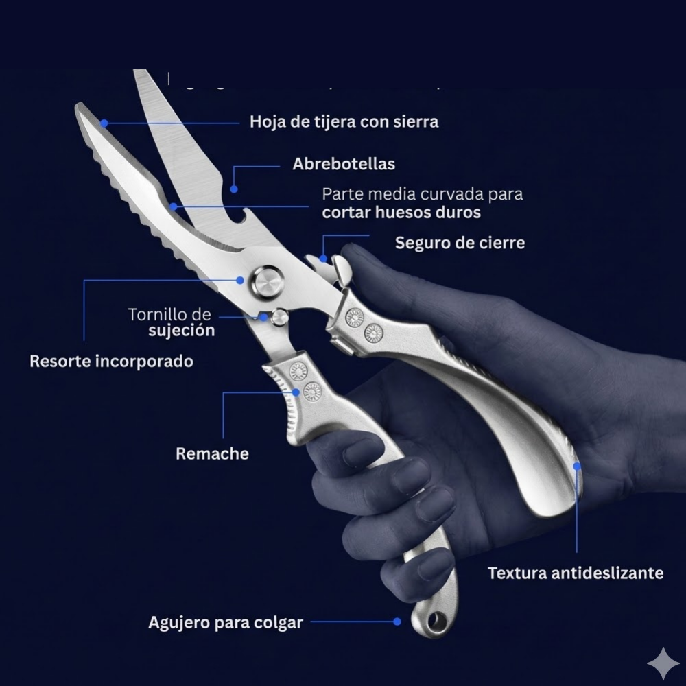 TIijeras de Cocina en Acero Inoxidable