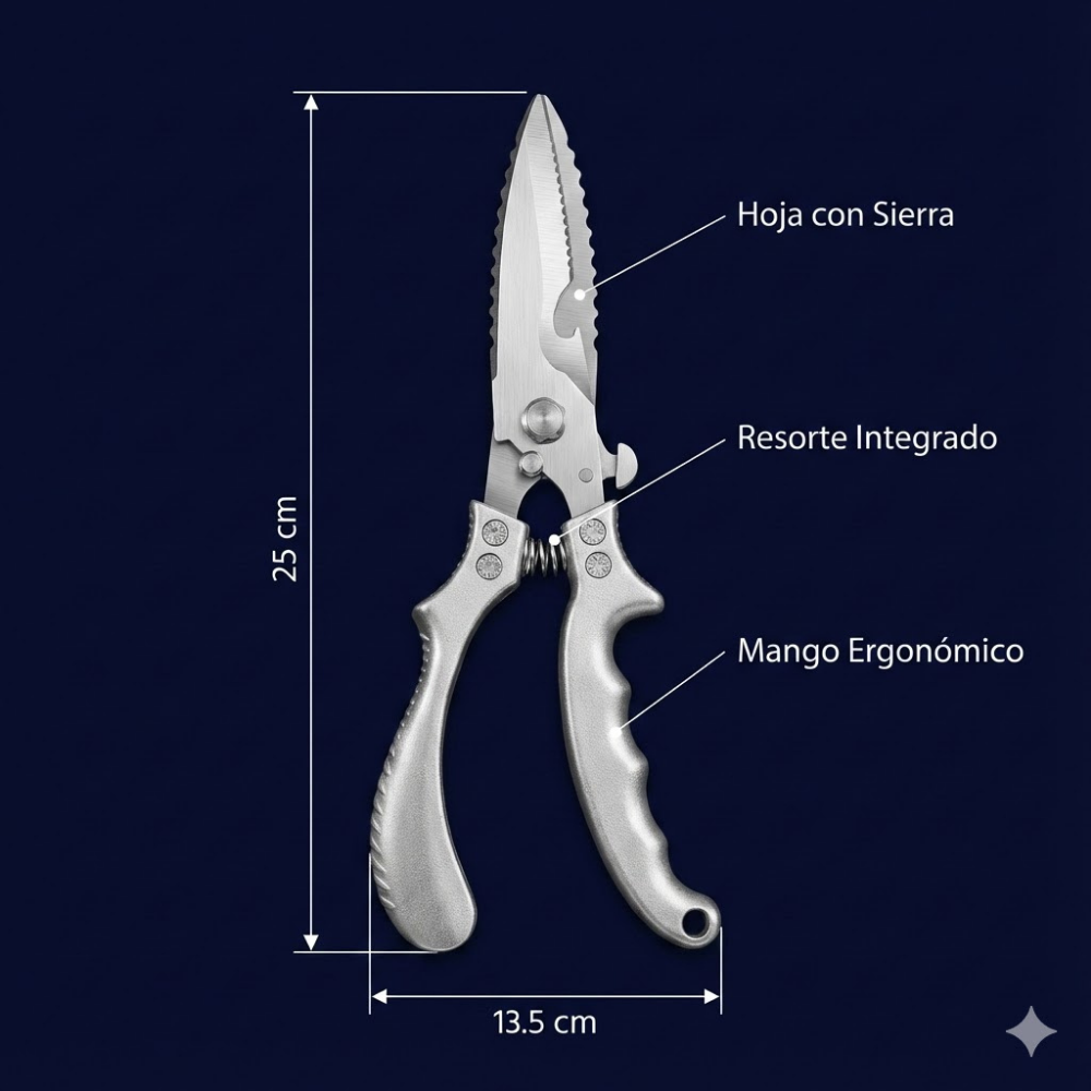 TIijeras de Cocina en Acero Inoxidable